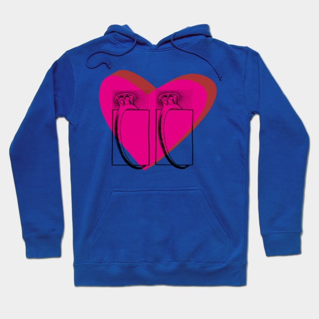 Diamond ring two in love heart Hoodie by ANIMALLL